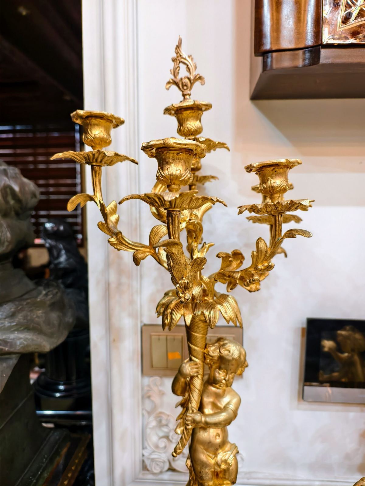 Bộ đồng hồ chân nến Pháp, cao 55cm – ảnh 10