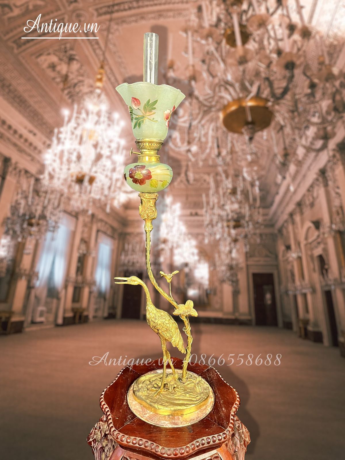 Đèn dầu tượng Pháp, cao 74cm – ảnh 1