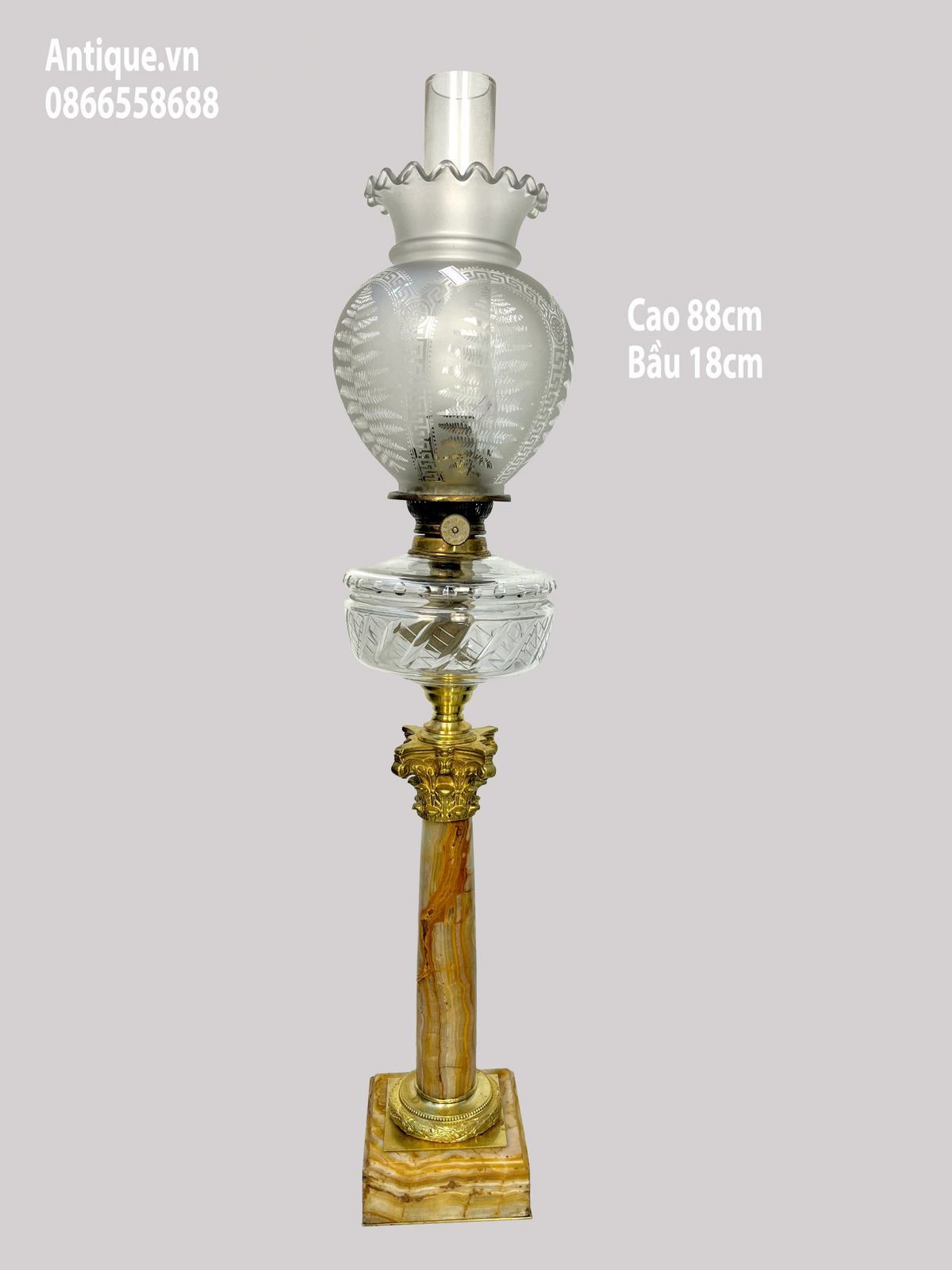 Đèn dầu Pháp, cao 88cm – ảnh 1