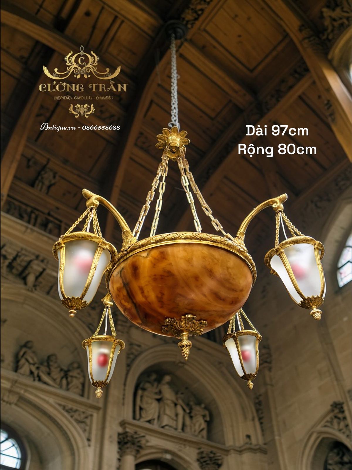 Đèn chao đá, dài 97cm – ảnh 1