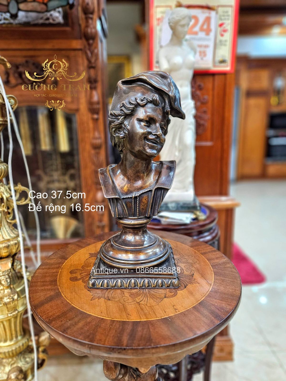 Tượng bán thân bằng đồng một thiếu nữ trẻ người Pháp – ảnh 1