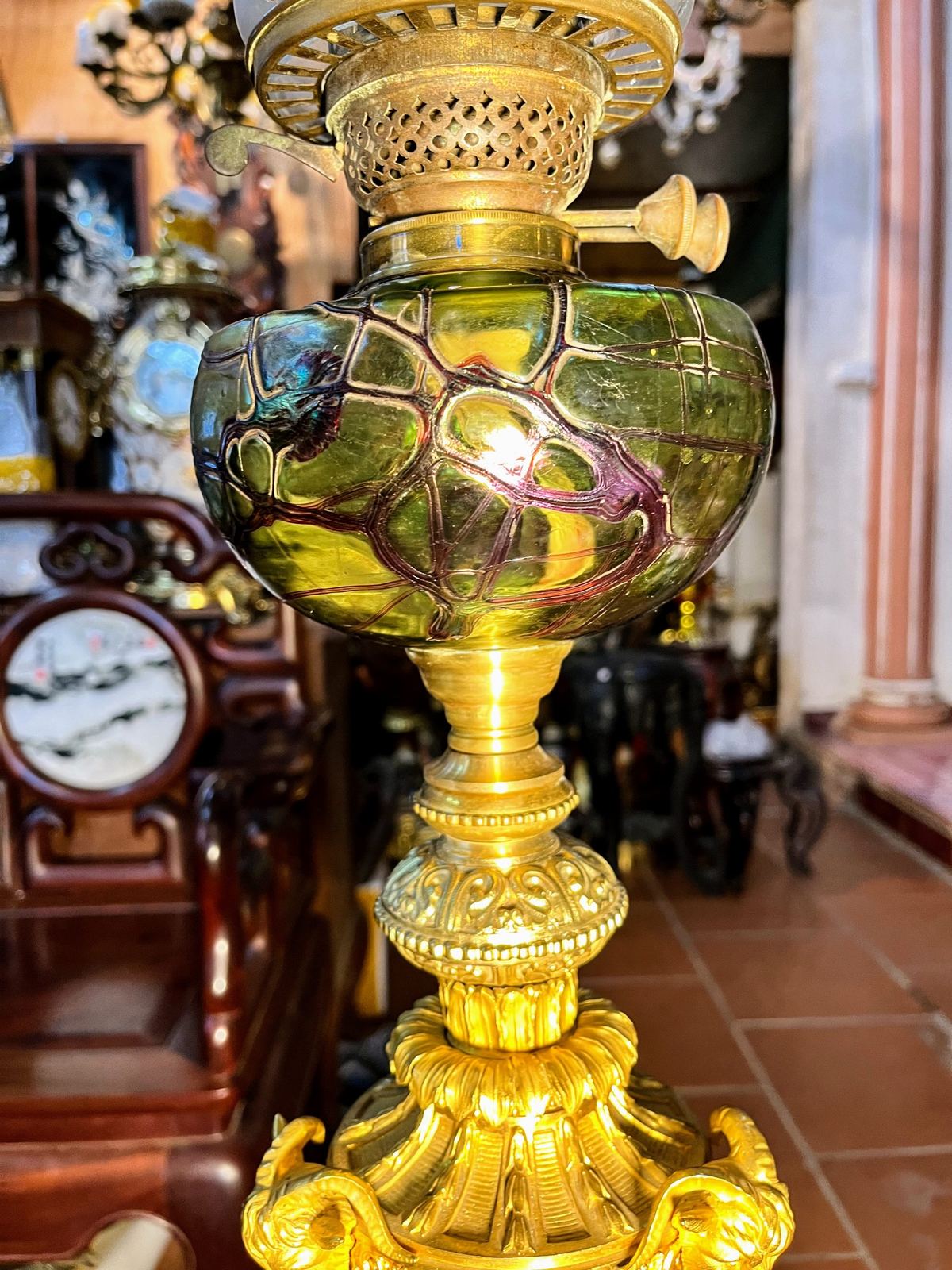 Đèn dầu Pháp, cao 88cm – ảnh 3