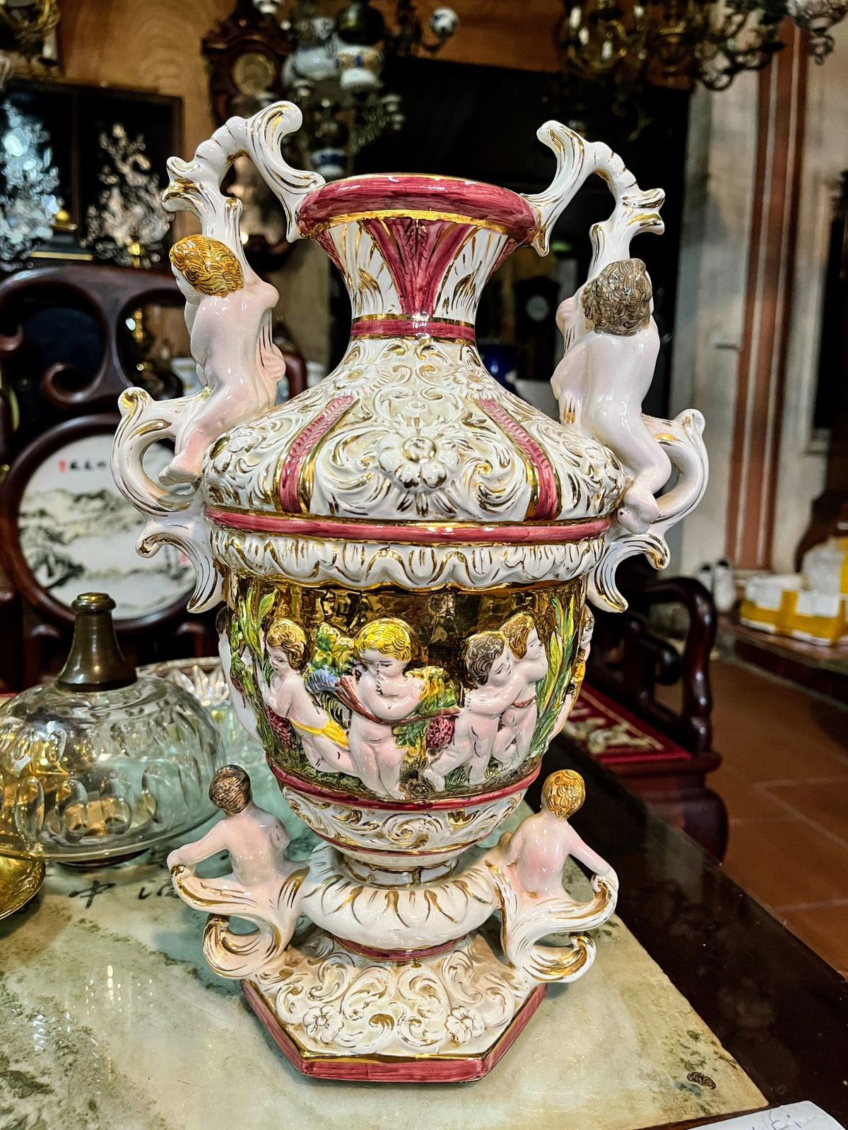 Cặp bình sứ Italy, cao 36cm – ảnh 6