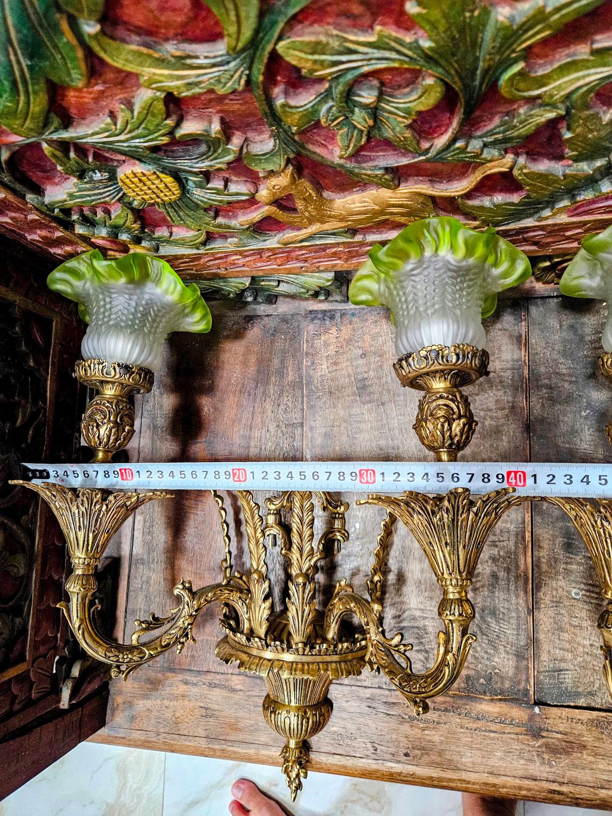 Cặp đèn tường Pháp, rộng 41cm – ảnh 3