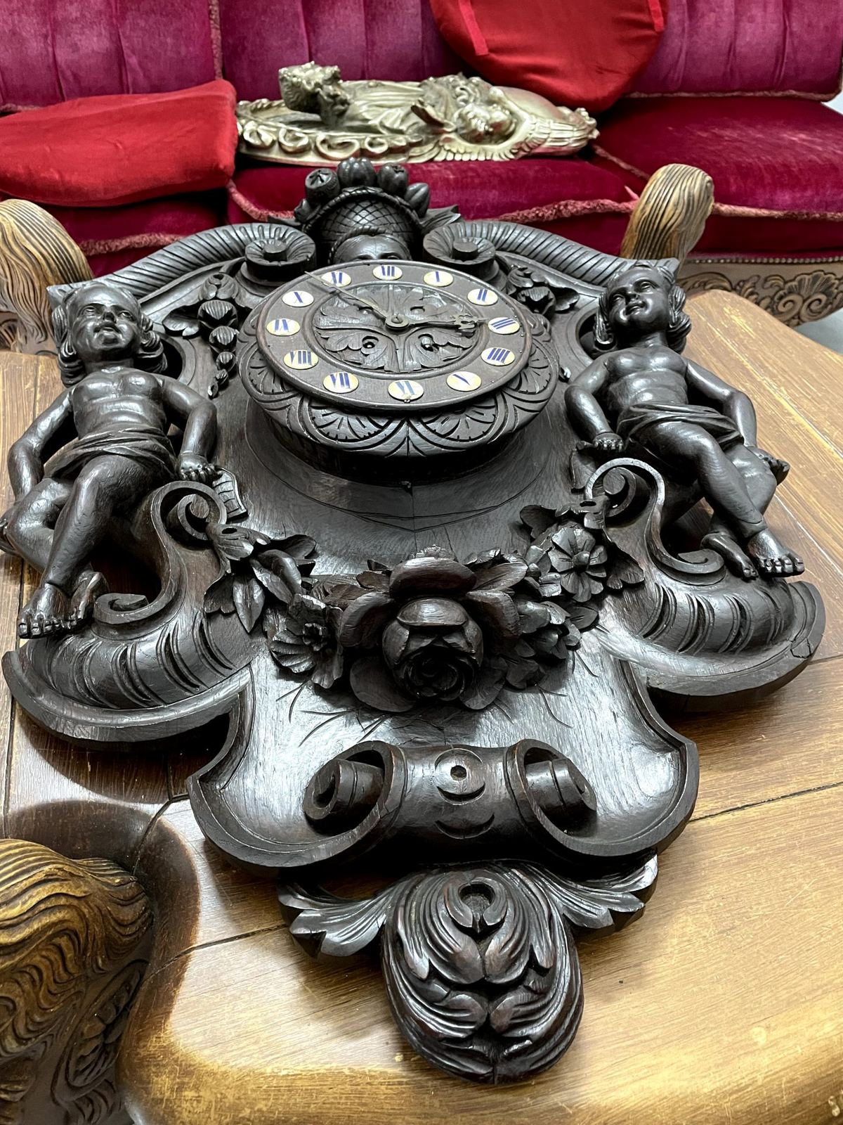 Đồng hồ phù điêu gỗ – ảnh 5