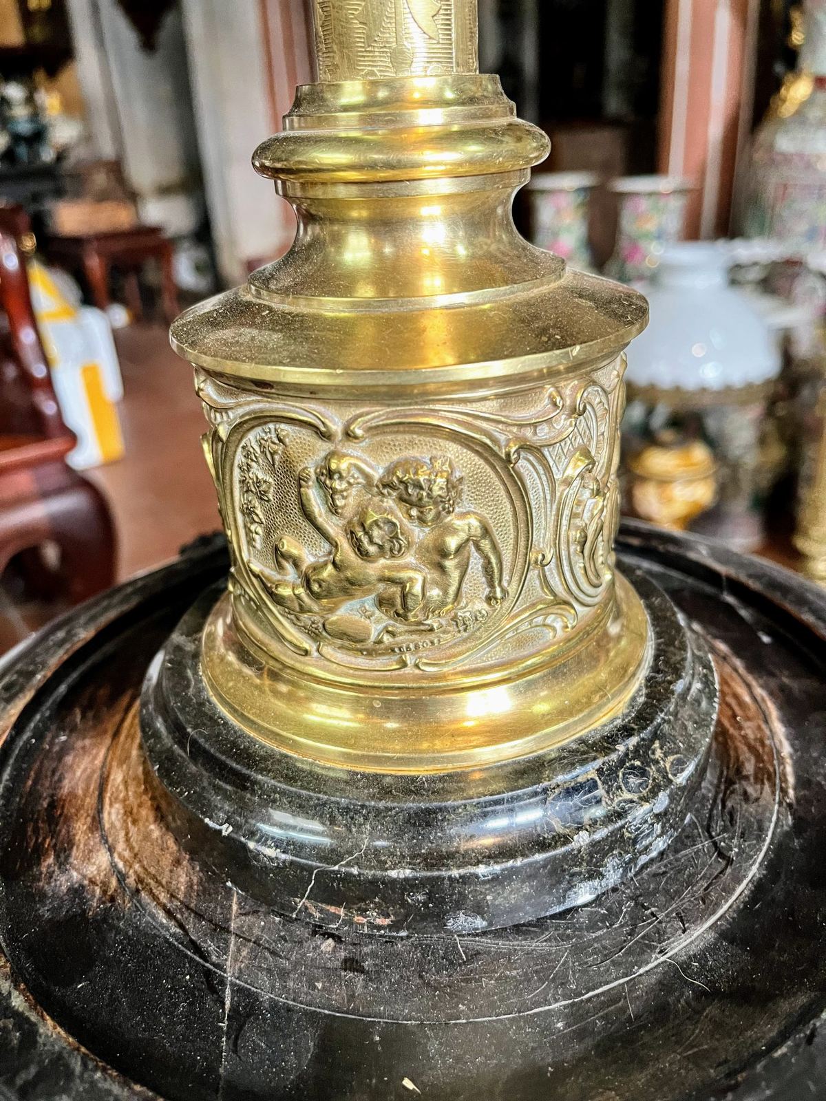 Đèn dầu Pháp, cao 76cm – ảnh 4