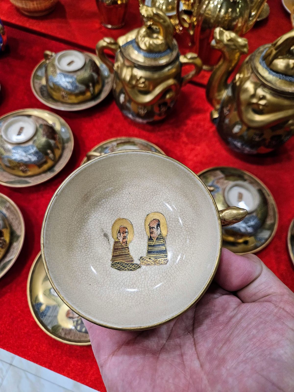 Bộ ấm trà Satsuma Nhật – ảnh 9