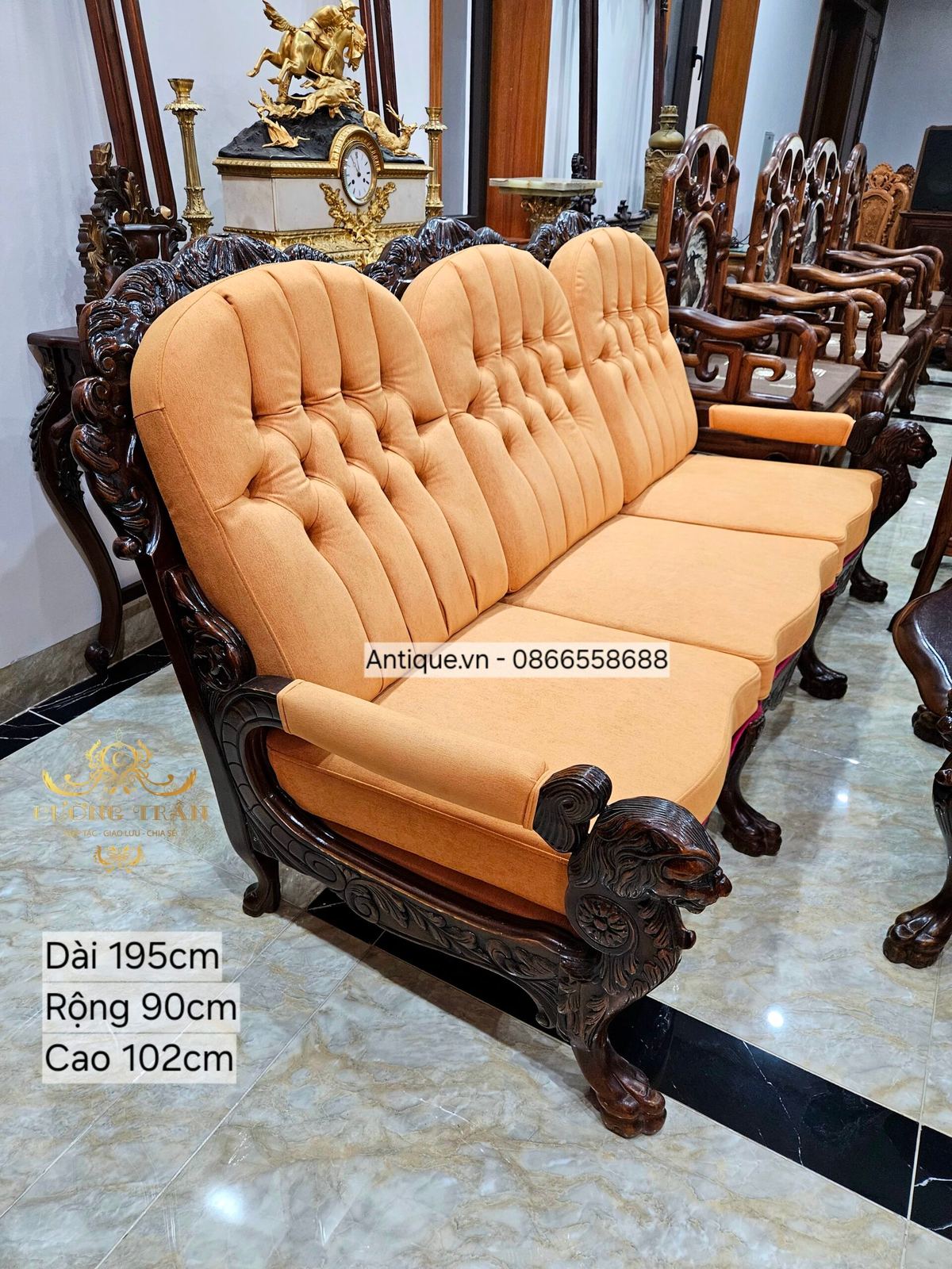 Bộ sofa nỉ Pháp, cao 102cm – ảnh 2