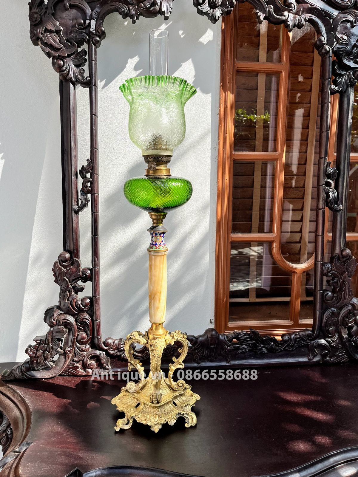 Đèn dầu Pháp, cao 89cm – ảnh 1