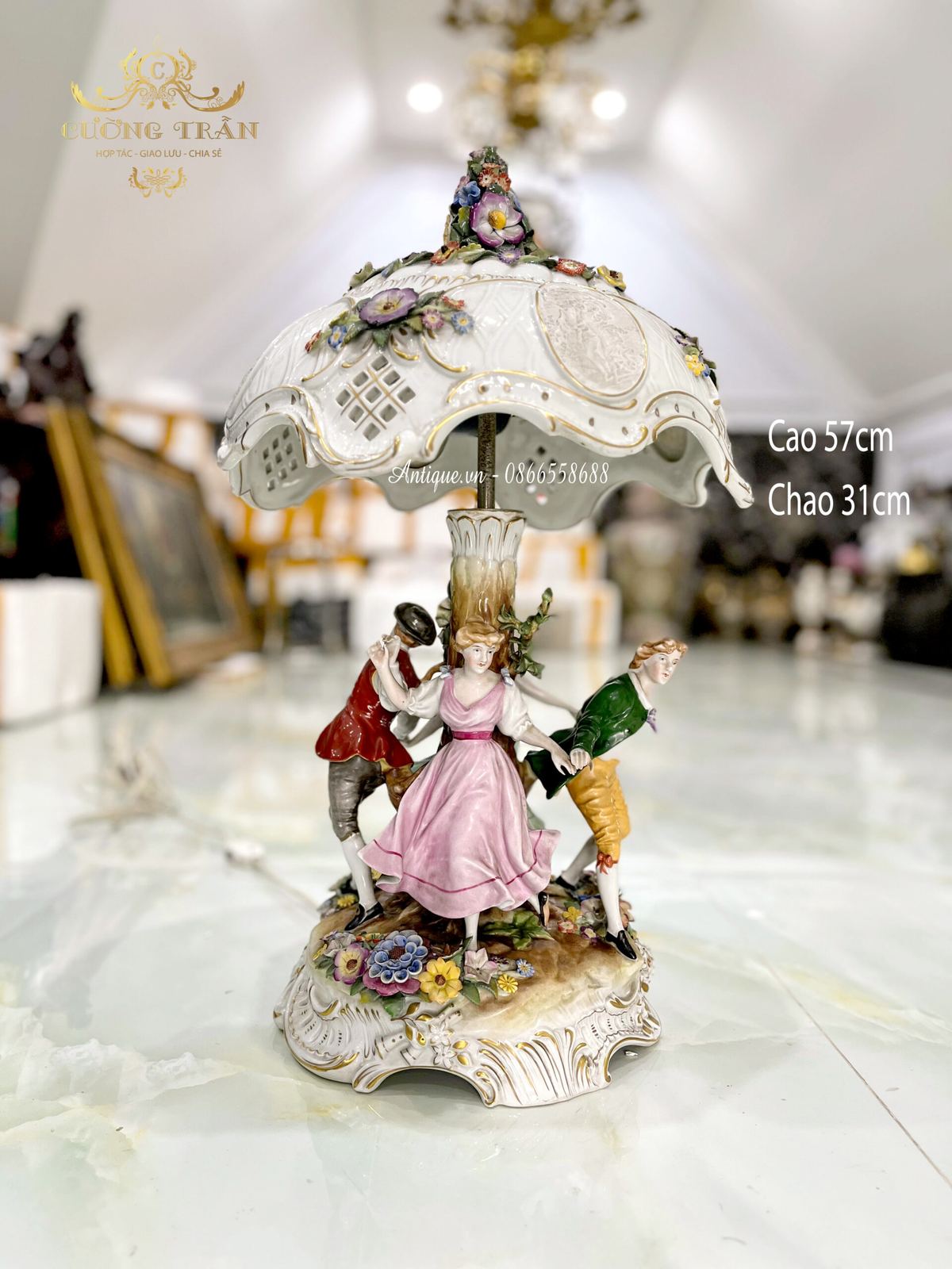 Đèn ngủ sứ Ý, cao 57cm – ảnh 2