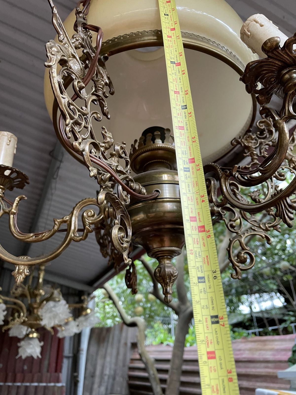 Đèn 3 dây điện toàn thân bằng đồng – ảnh 5