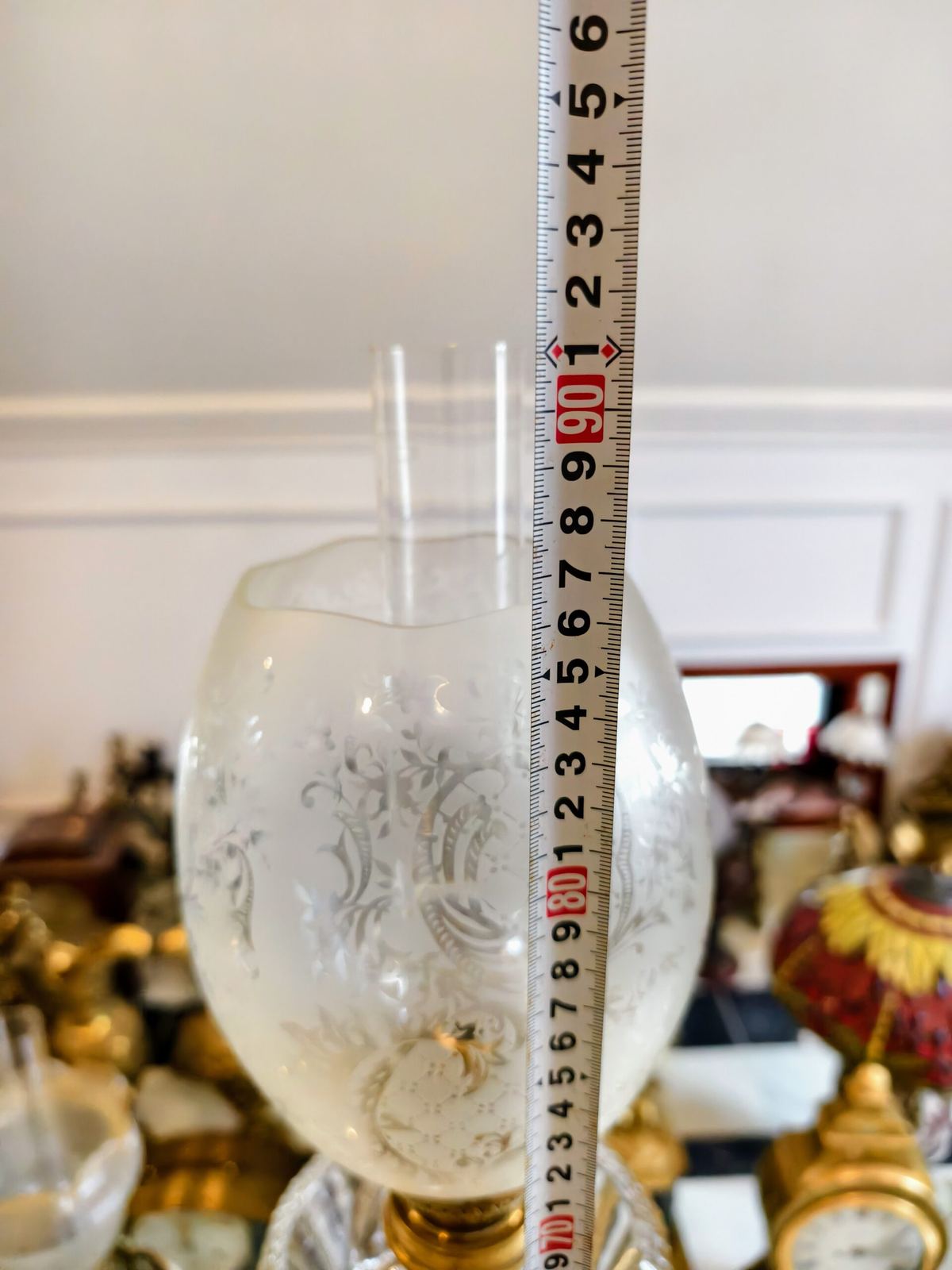 Đèn dầu pha lê Pháp, cao 91cm – ảnh 8