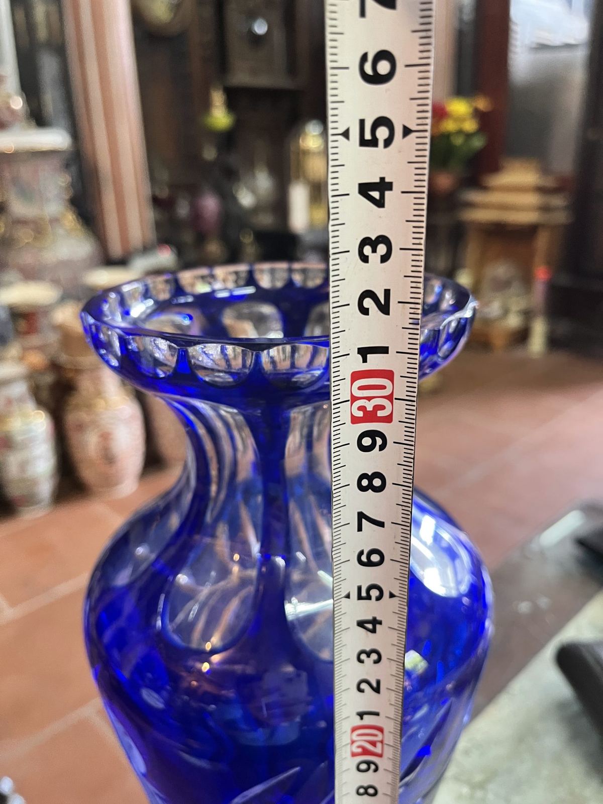 Bình pha lê xanh Tiệp Khắc – ảnh 4