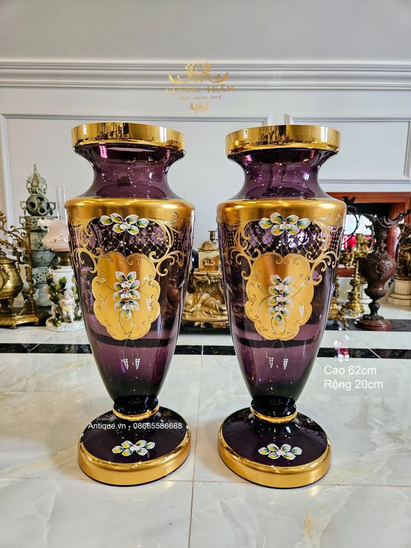 Cặp bình hoa pha lê – ảnh 1