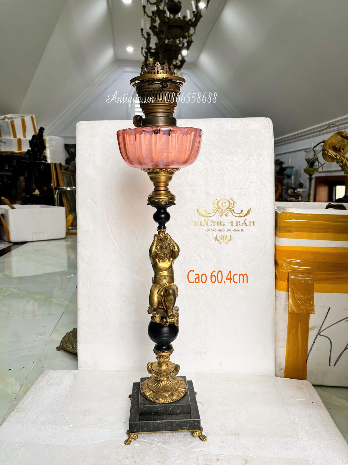 Chân đèn dầu Pháp, cao 61cm – ảnh 1