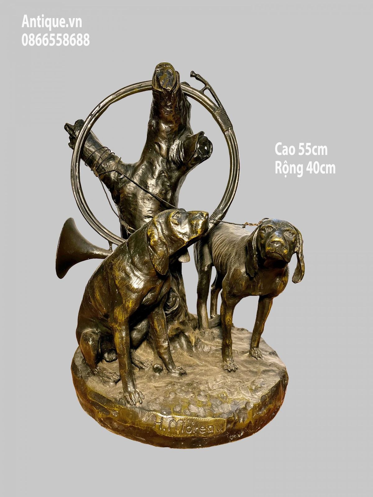 Tượng 2 chú chó săn – ảnh 1