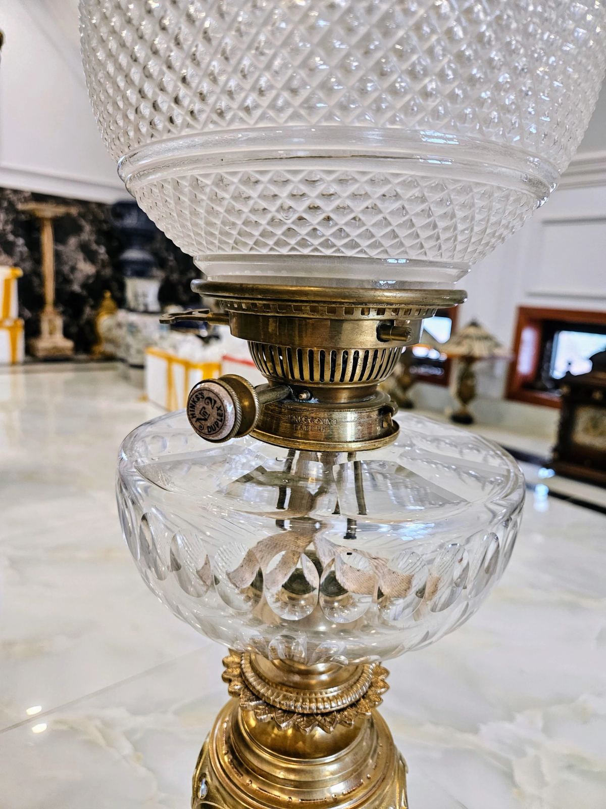 Đèn dầu pha lê, cao 84cm – ảnh 3