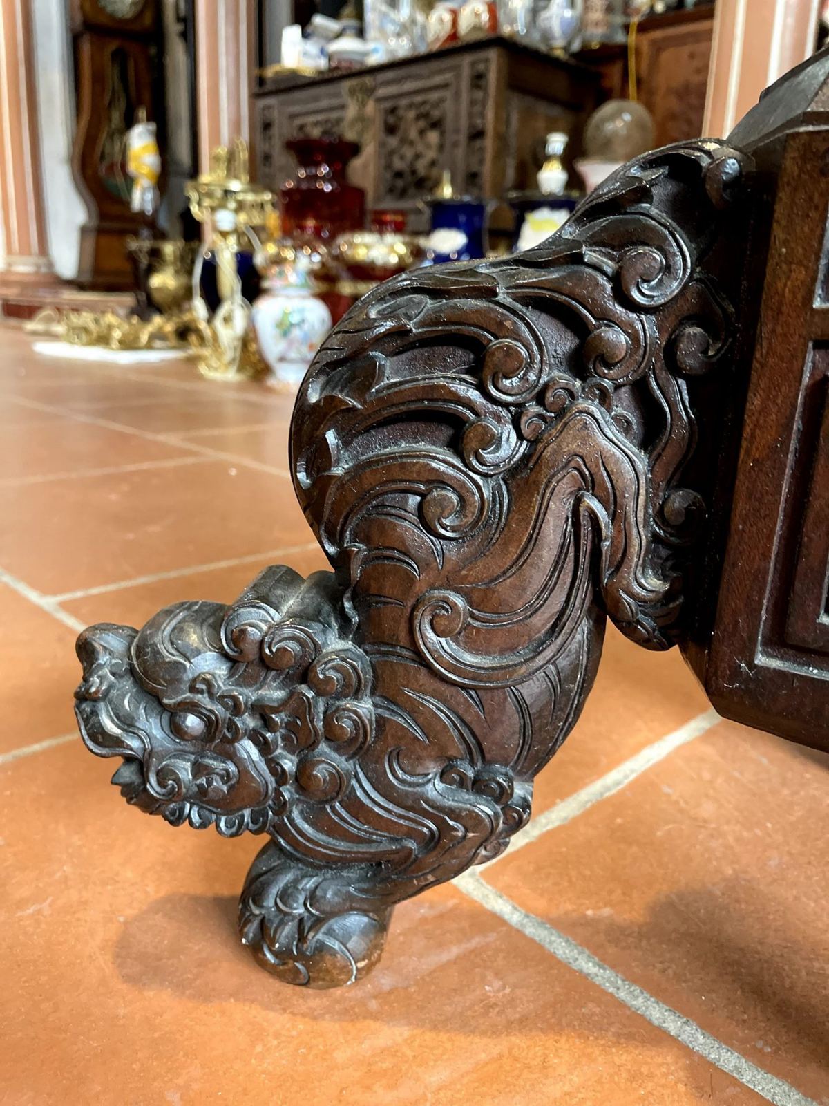 Đôn gỗ rồng cuốn – ảnh 4