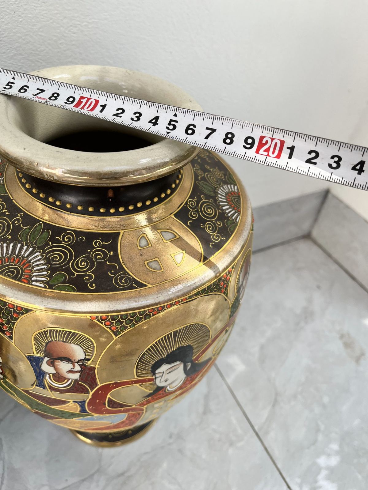 Cặp bình gốm Satsuma Nhật Bản, cao 37.5cm – ảnh 5
