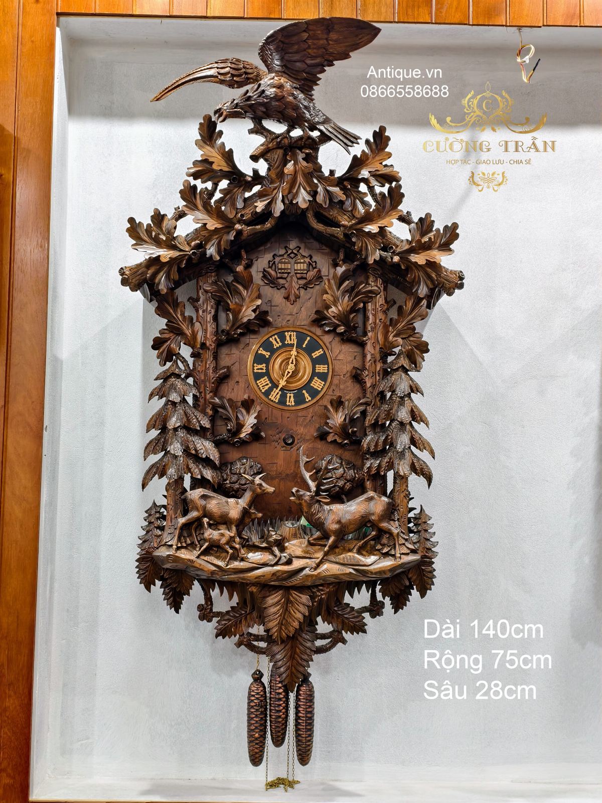 Đồng hồ treo tường cuckoo Đức, dài 140cm – ảnh 1