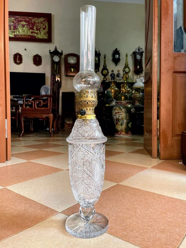 Đèn dầu pha lê Pháp, cao 69cm – ảnh 1