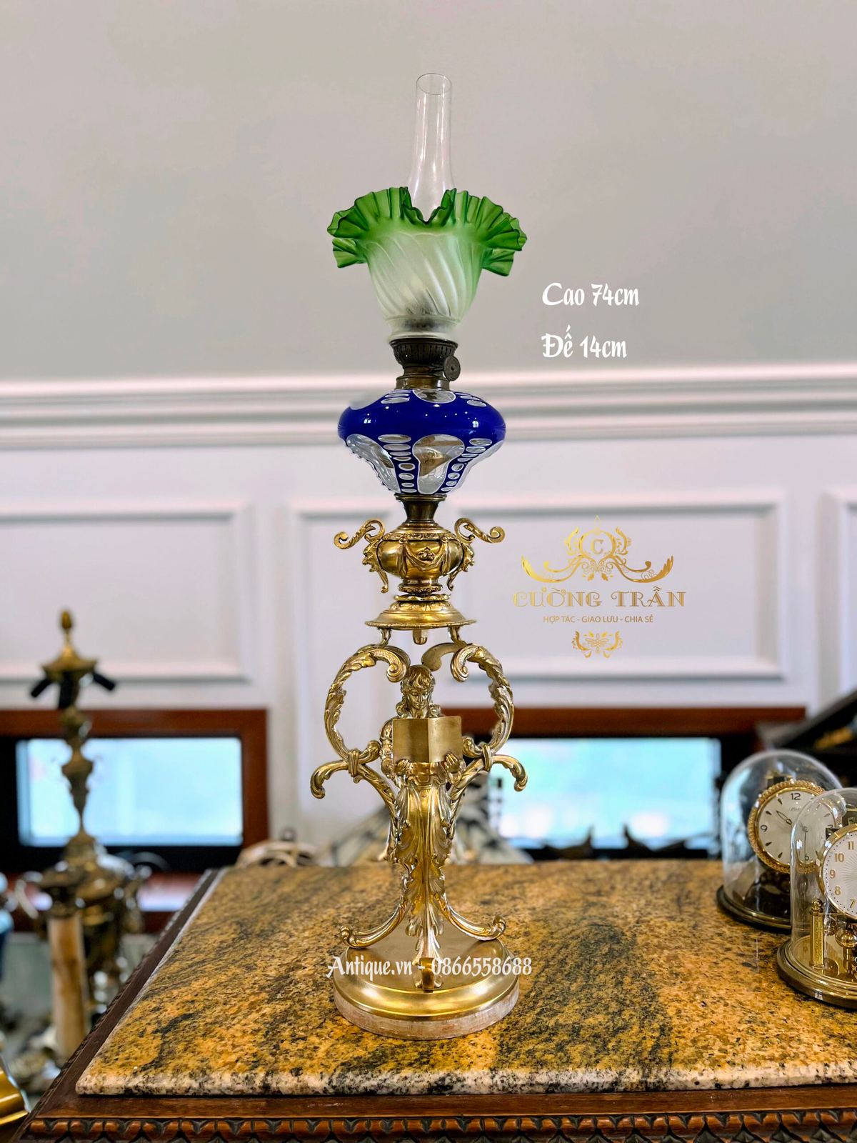 Đèn dầu Pháp, cao 74cm – ảnh 1