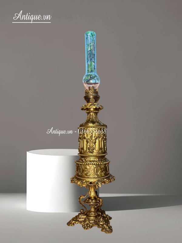 Đèn dầu để bàn Pháp, cao 77cm – ảnh 1