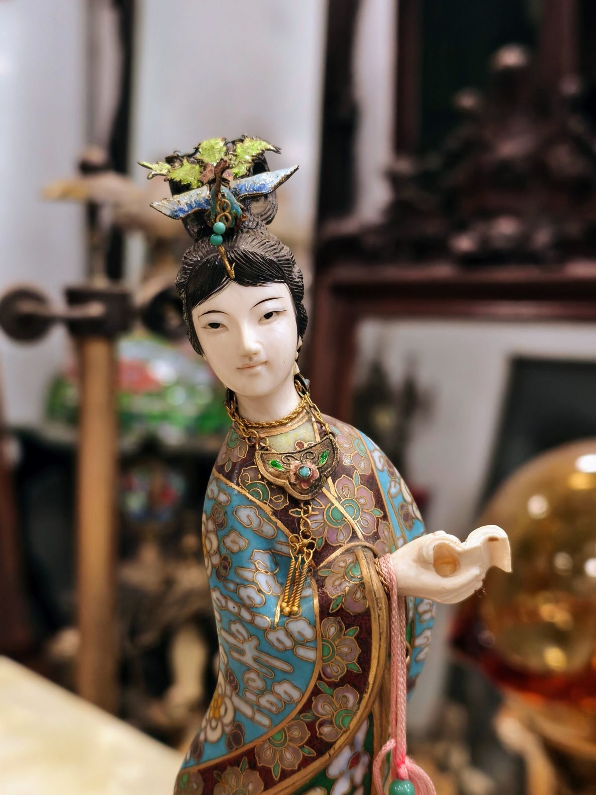 Tượng đồng pháp lam, cao 25cm – ảnh 2