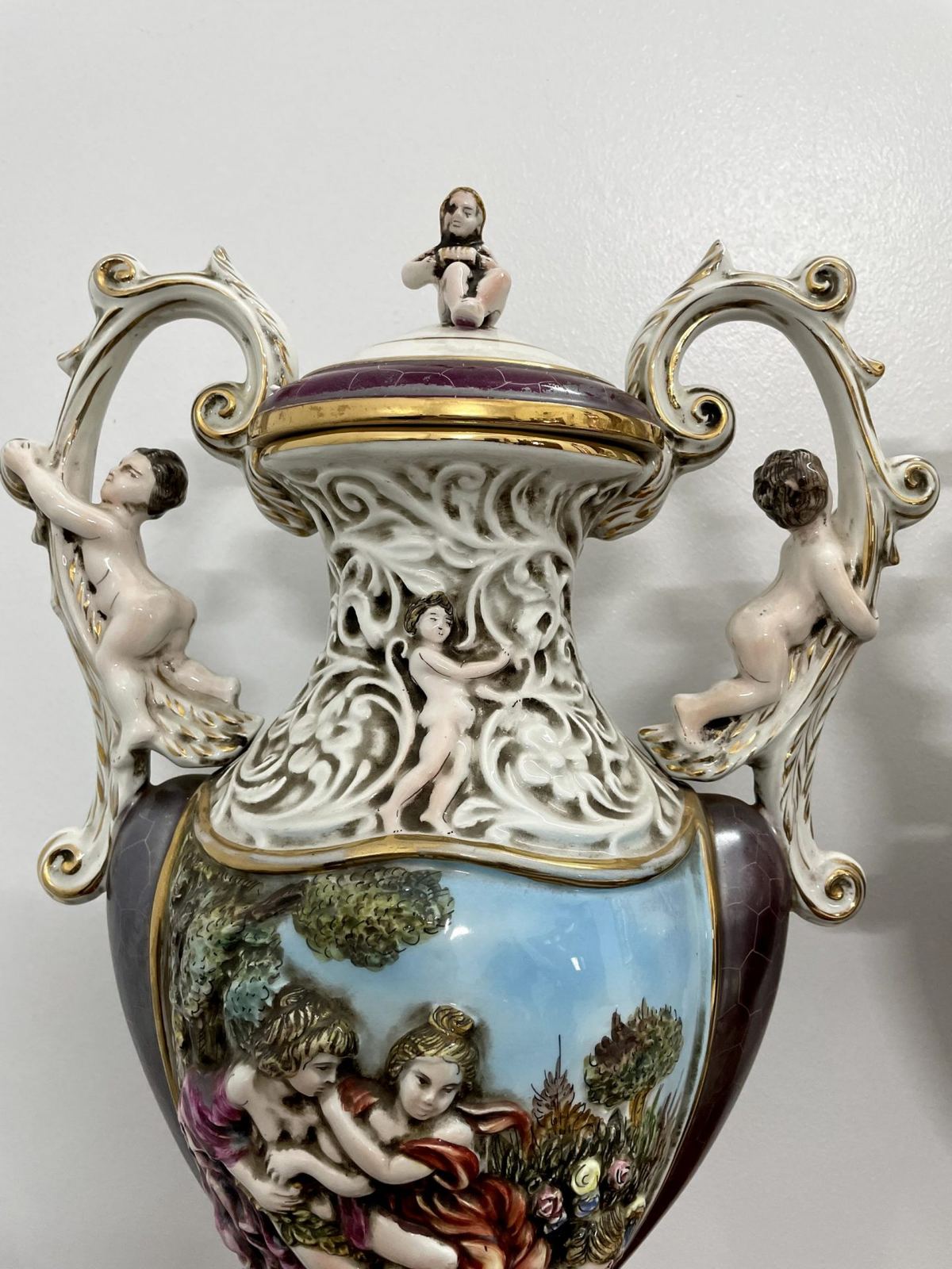 Cặp bình sứ Italy, cao 58cm – ảnh 5