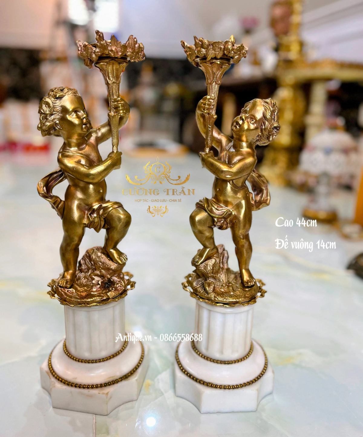 Cặp chân đèn dầu cu tí – ảnh 1