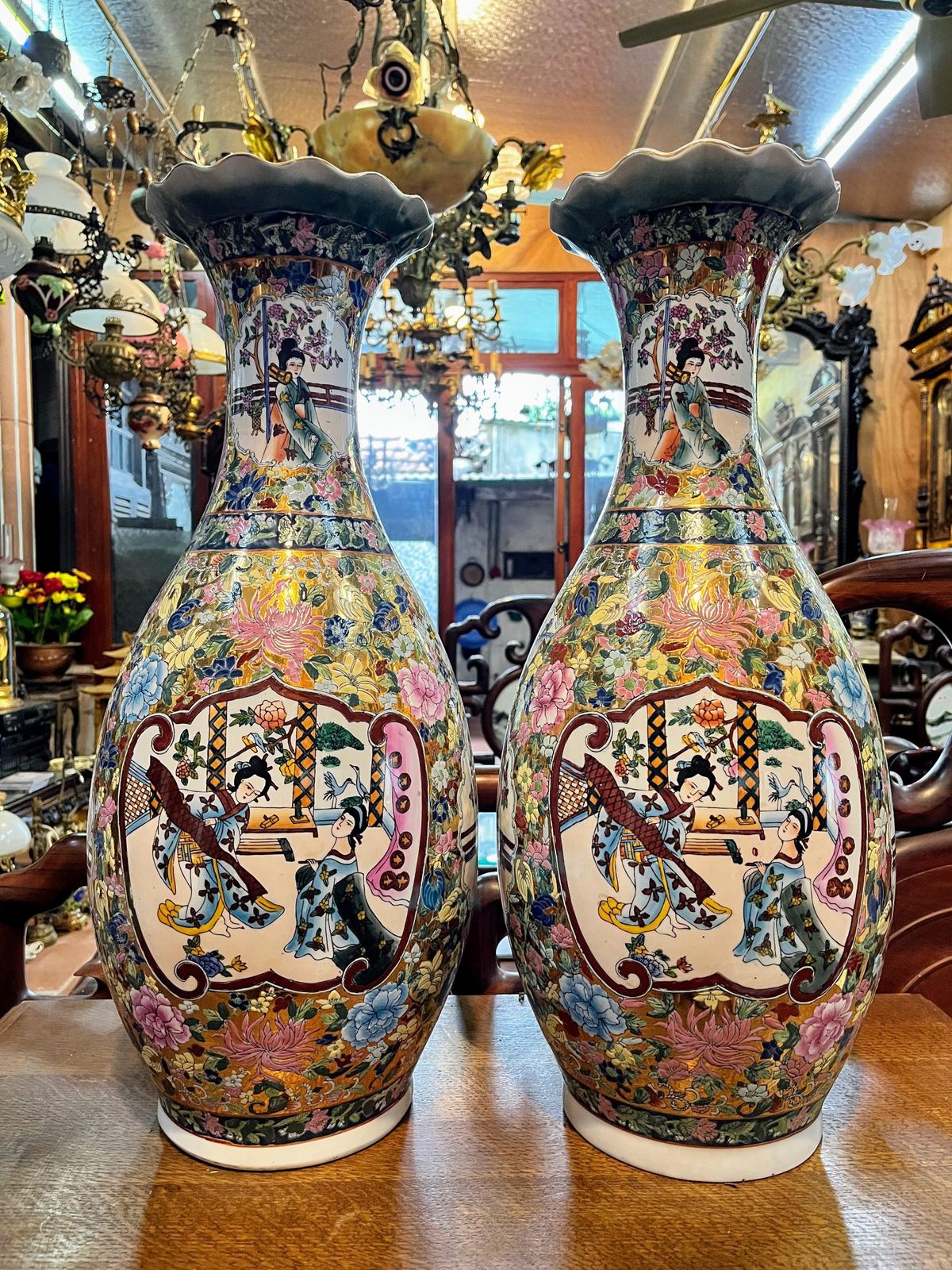 Cặp bình sứ Trung Trung Quốc, cao 61.5cm – ảnh 1