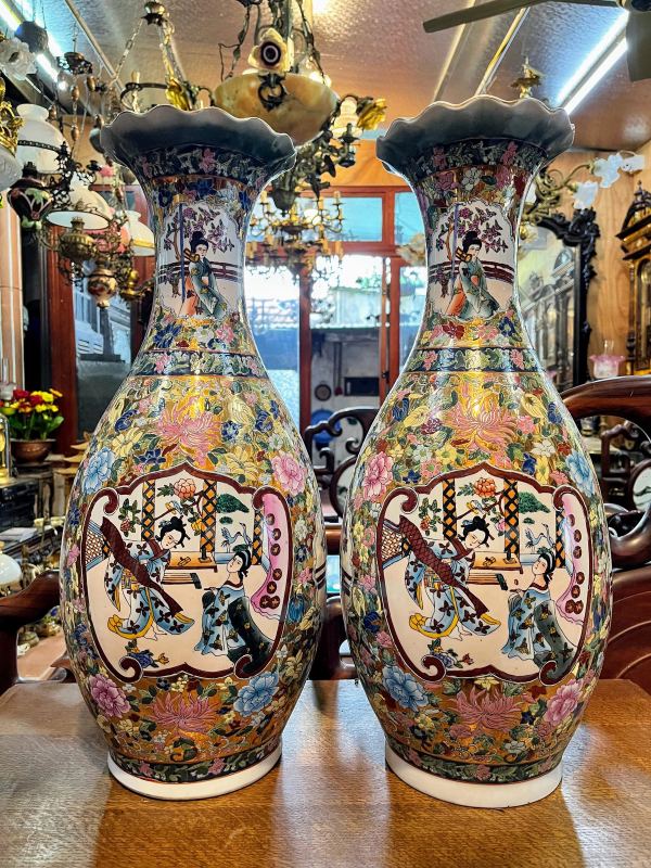 Cặp bình sứ Trung Trung Quốc, cao 61.5cm – ảnh 1