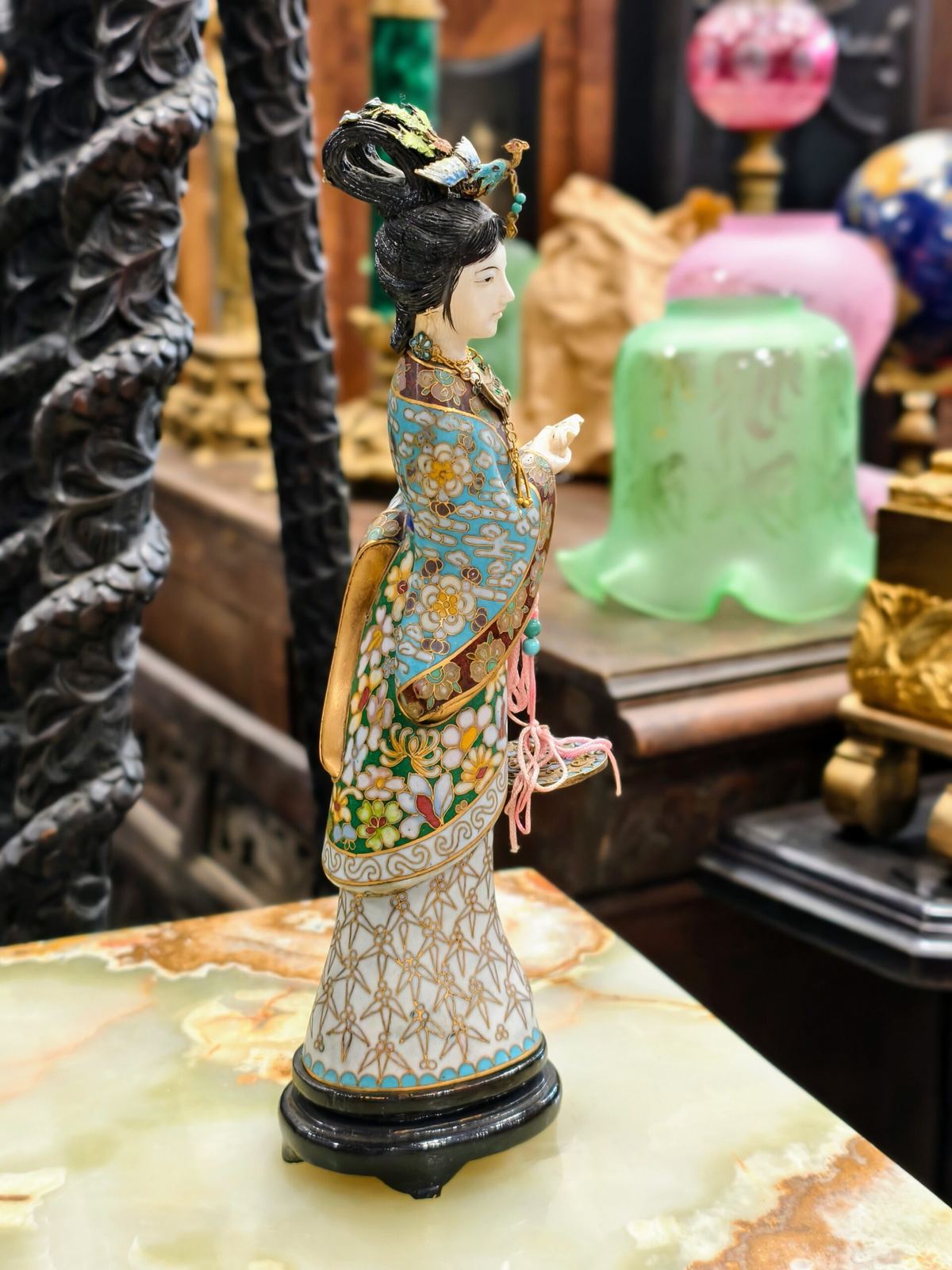 Tượng đồng pháp lam, cao 25cm – ảnh 3