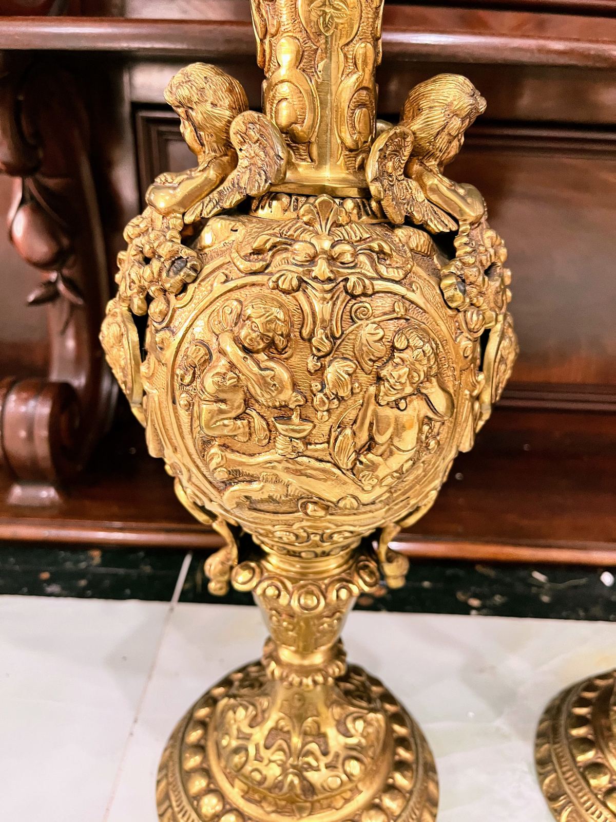 Cặp bình đồng Pháp, cao 60cm – ảnh 4