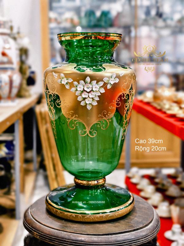 Bình hoa pha lê Tiệp Khắc, cao 39cm – ảnh 1