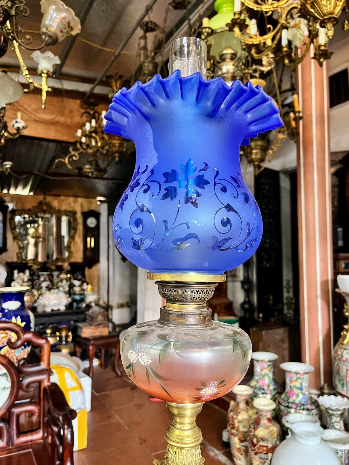 Đèn dầu Pháp, cao 87cm – ảnh 2