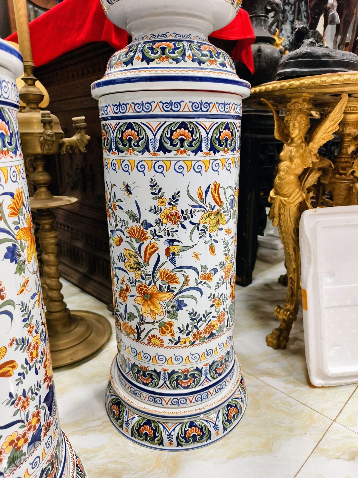 Cặp đôn chậu hoa gốm Faience – ảnh 6