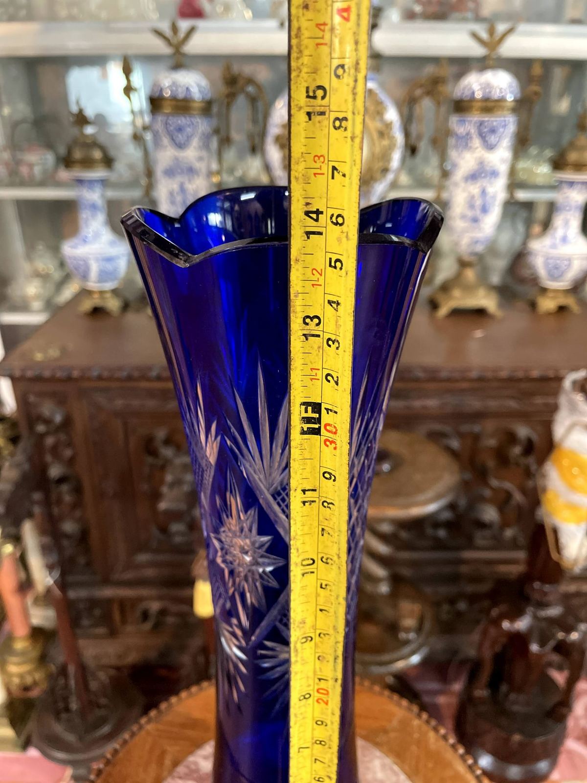 Bình hoa pha lê Séc, cao 35cm – ảnh 3