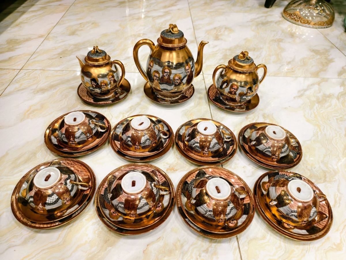 Bộ Trà Satsuma Vẽ Vàng – ảnh 2