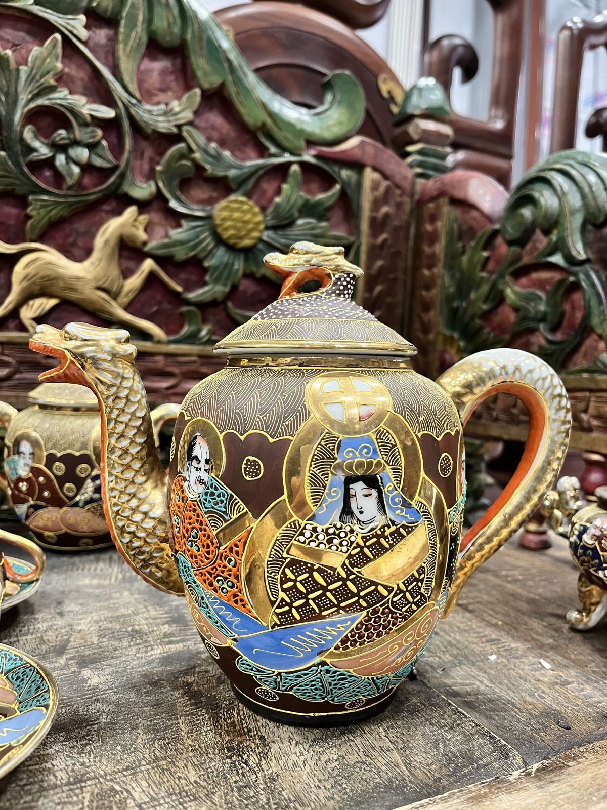 Bộ ấm trà Satsuma Nhật Bản – ảnh 10