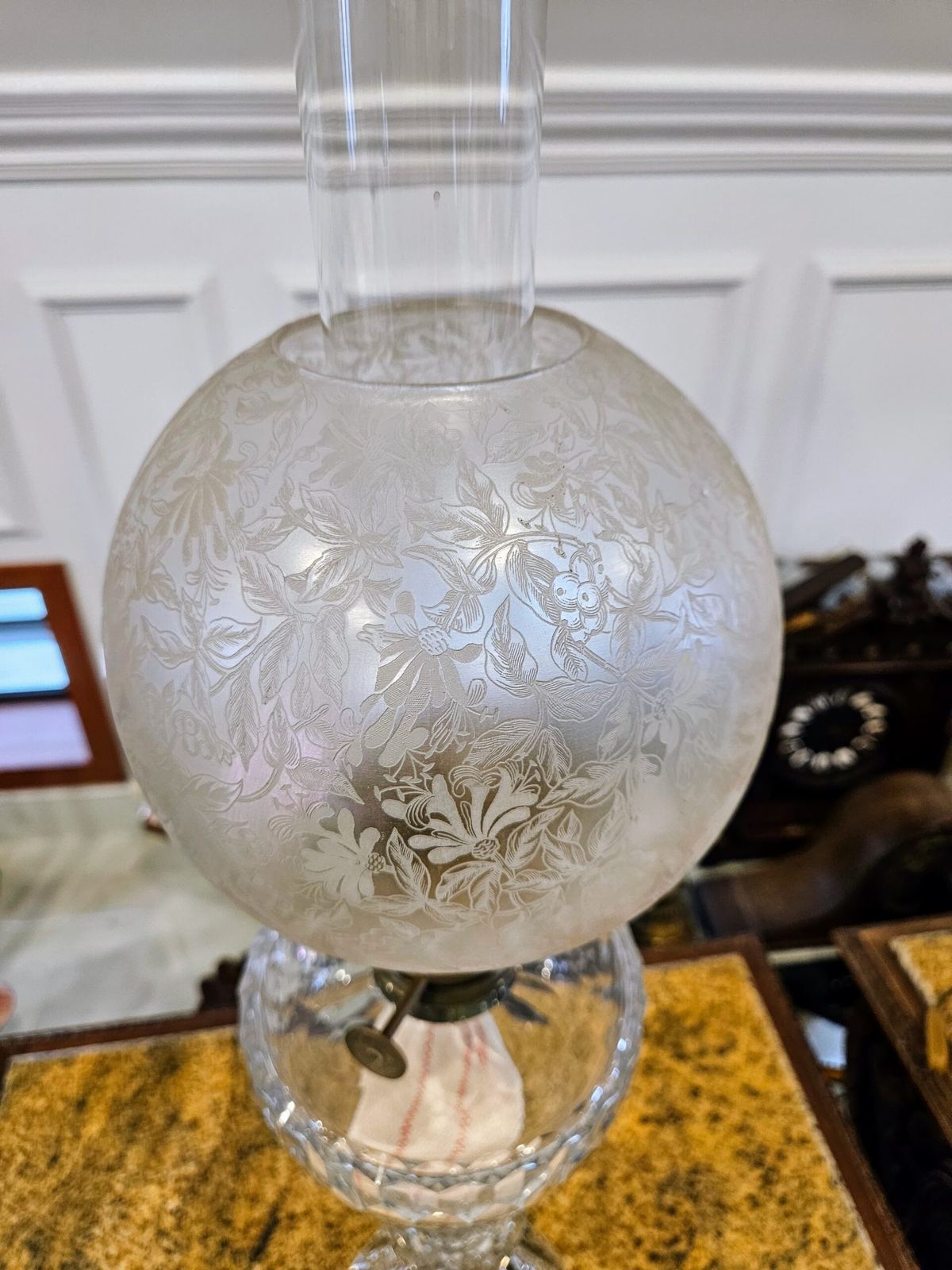 Đèn dầu pha lê, cao 79.5cm – ảnh 2