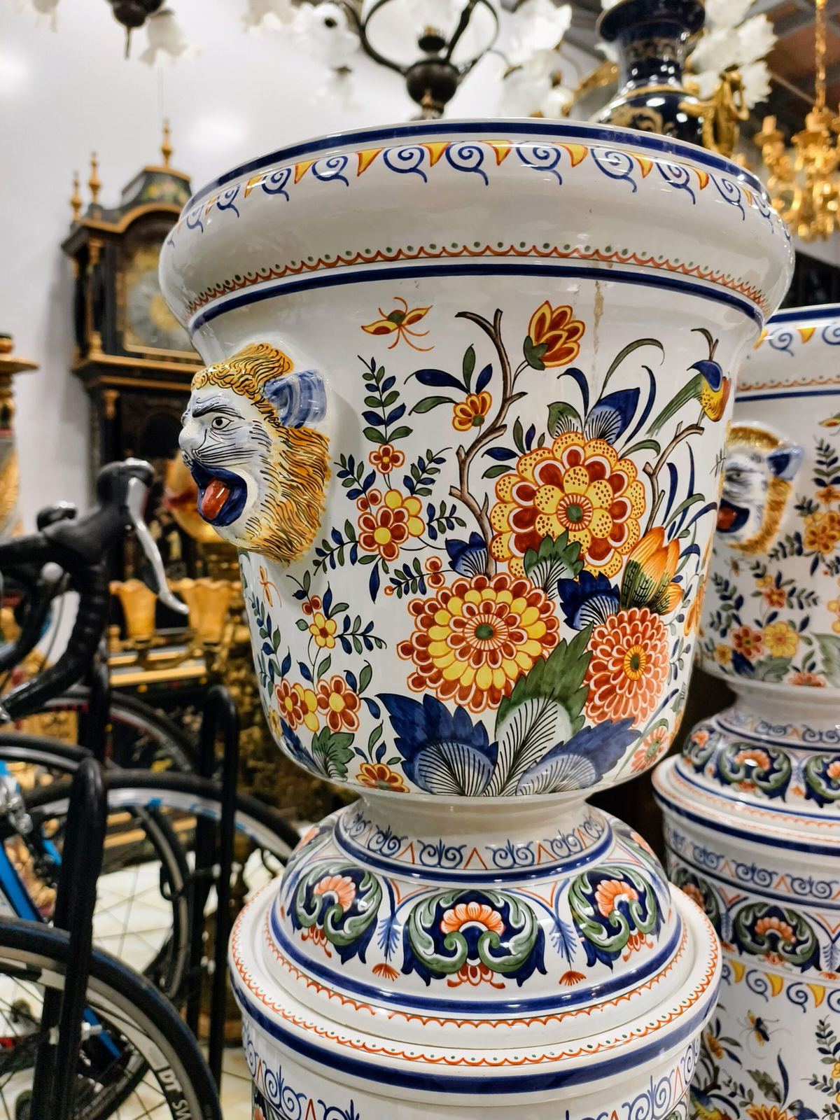 Cặp đôn chậu hoa gốm Faience – ảnh 5