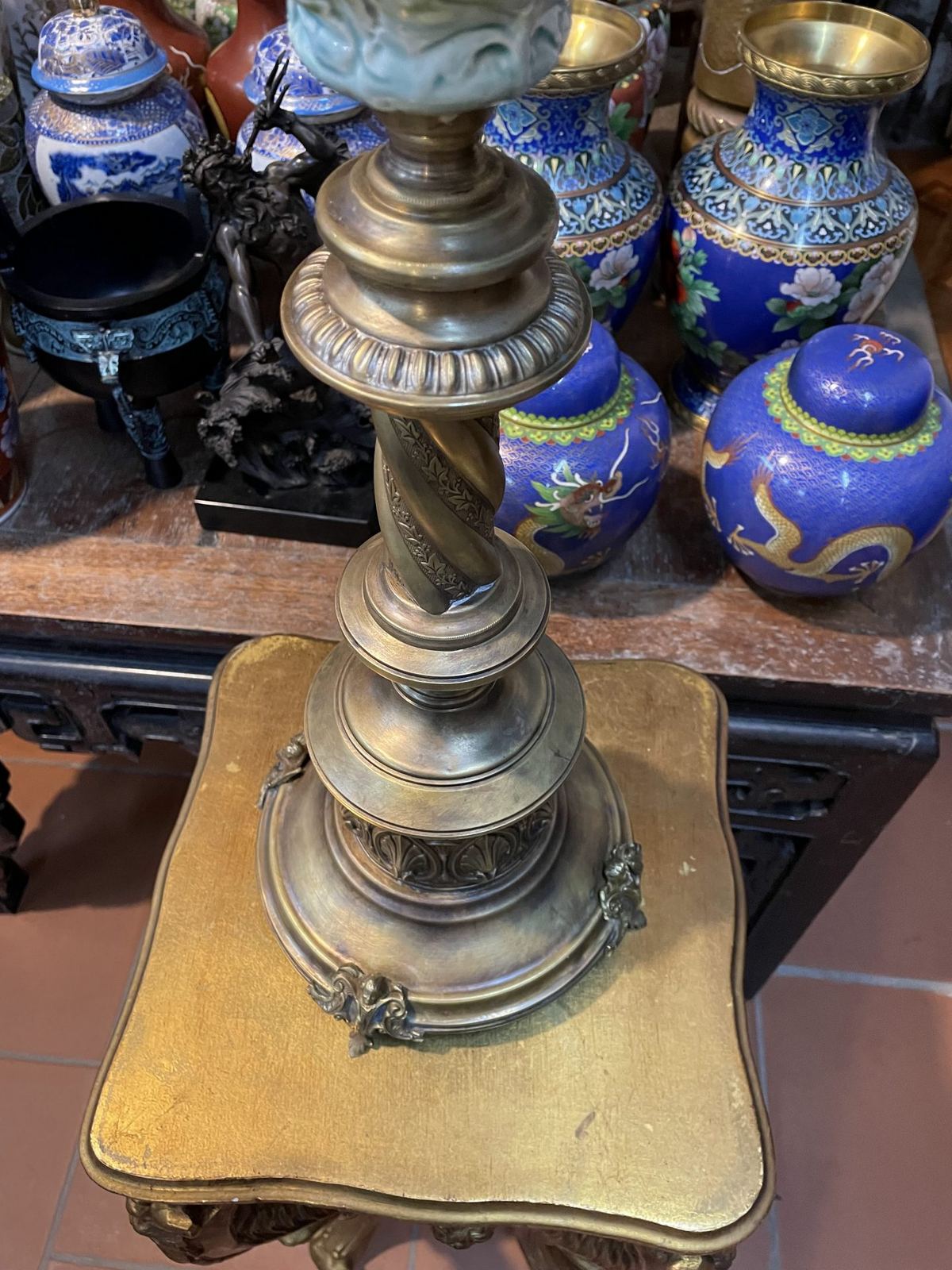 Đèn dầu để bàn Pháp, cao 89cm – ảnh 5
