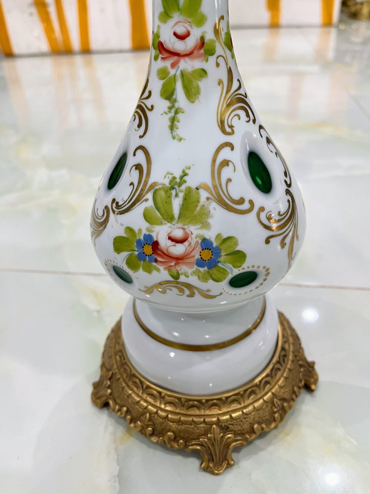 Đèn dầu pha lê Séc, cao 61.5cm – ảnh 4