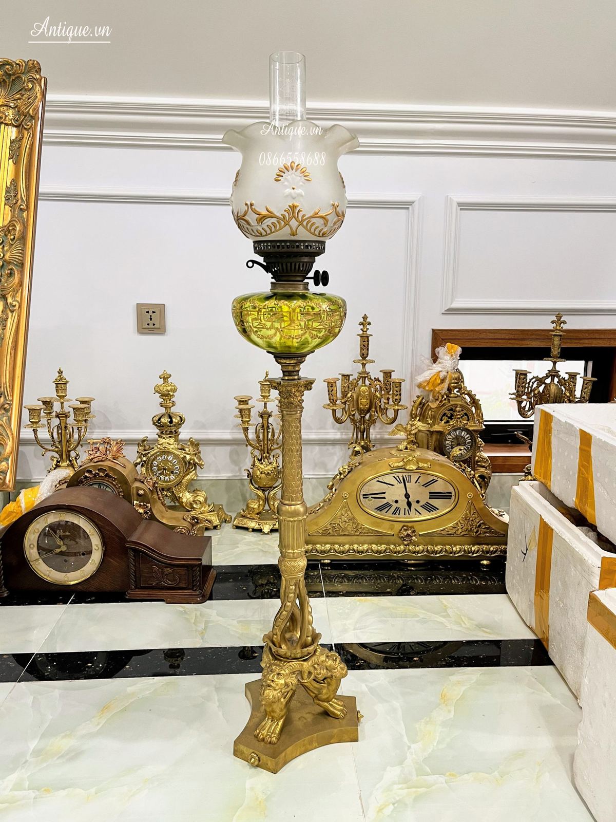 Đèn dầu Pháp, cao 102.5cm – ảnh 1