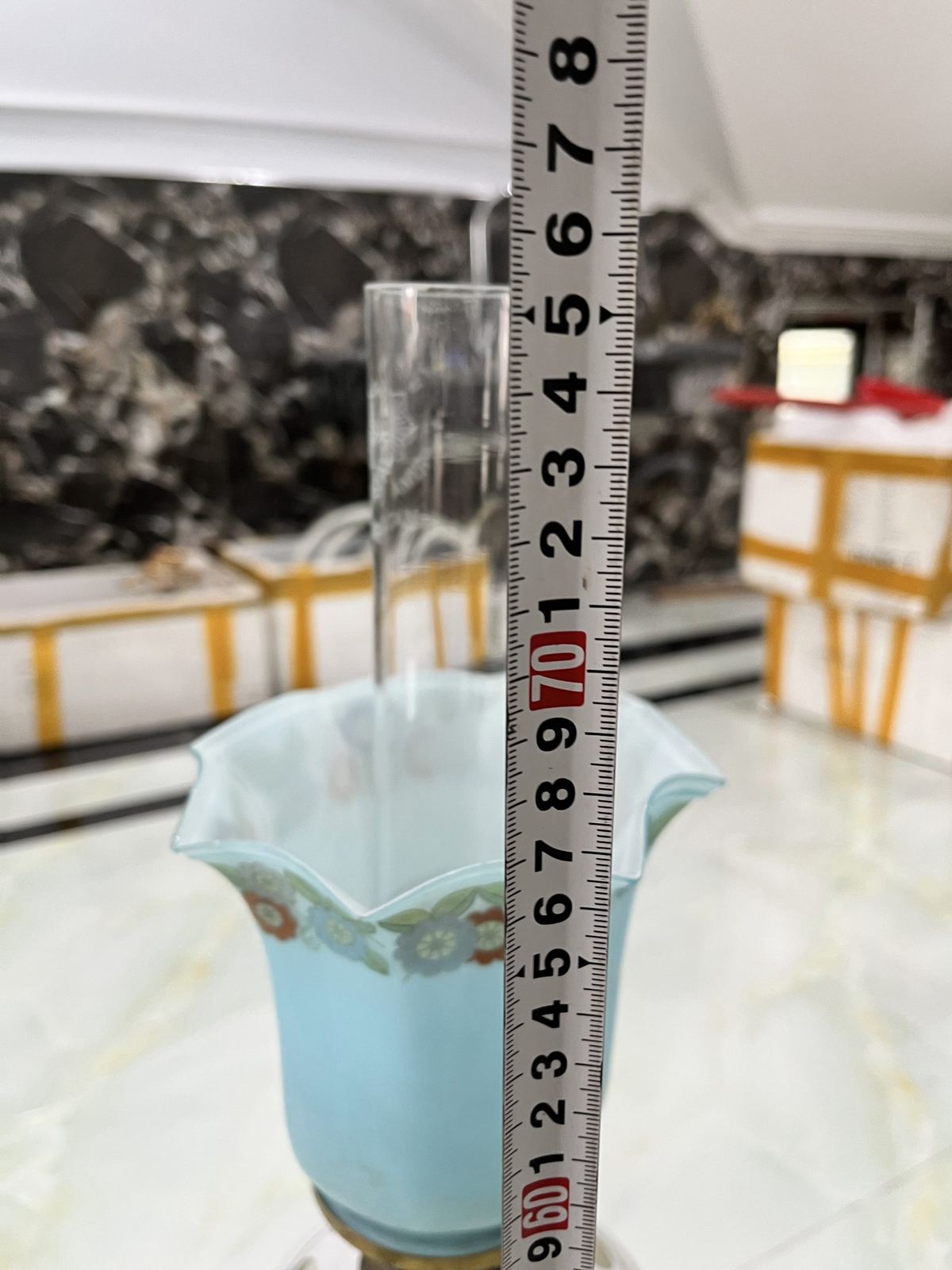 Đèn dầu pha lê Pháp, cao 75.5cm – ảnh 6