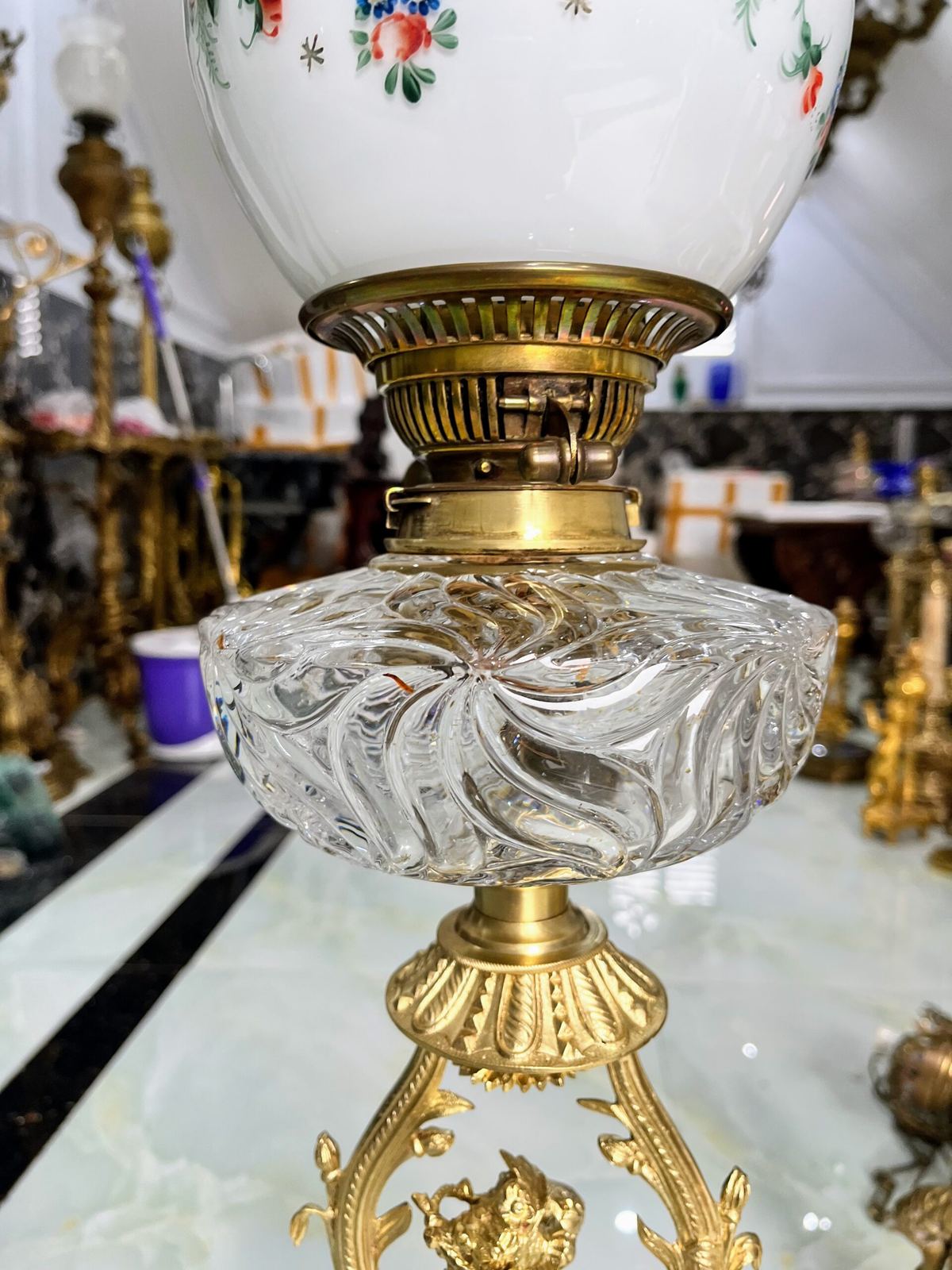Đèn dầu Pháp, cao 91cm – ảnh 2