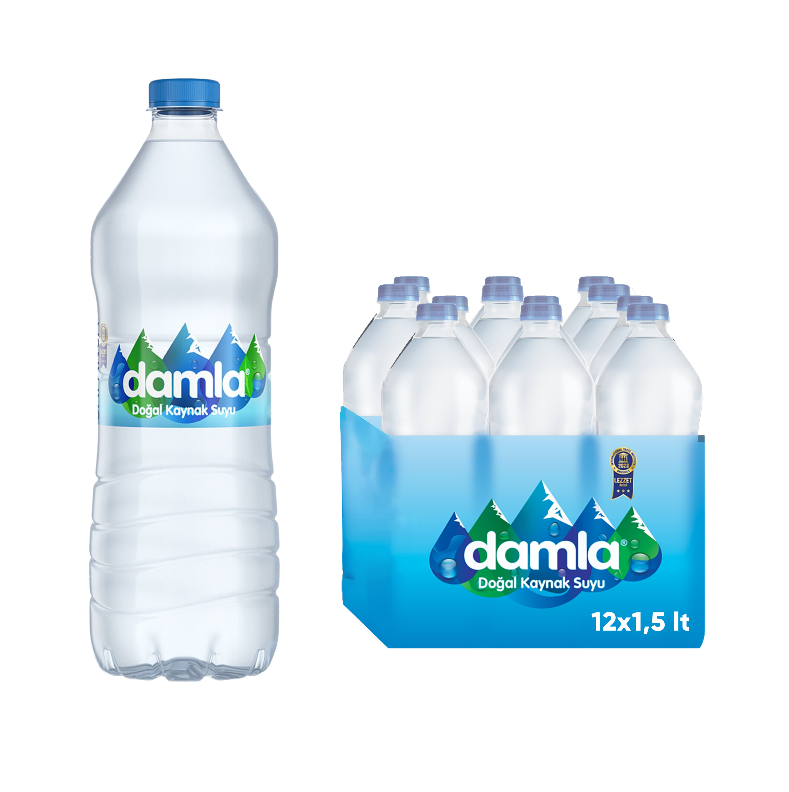 Damla Damla Pet Su Koli Paket (12x 1.5 Litre)