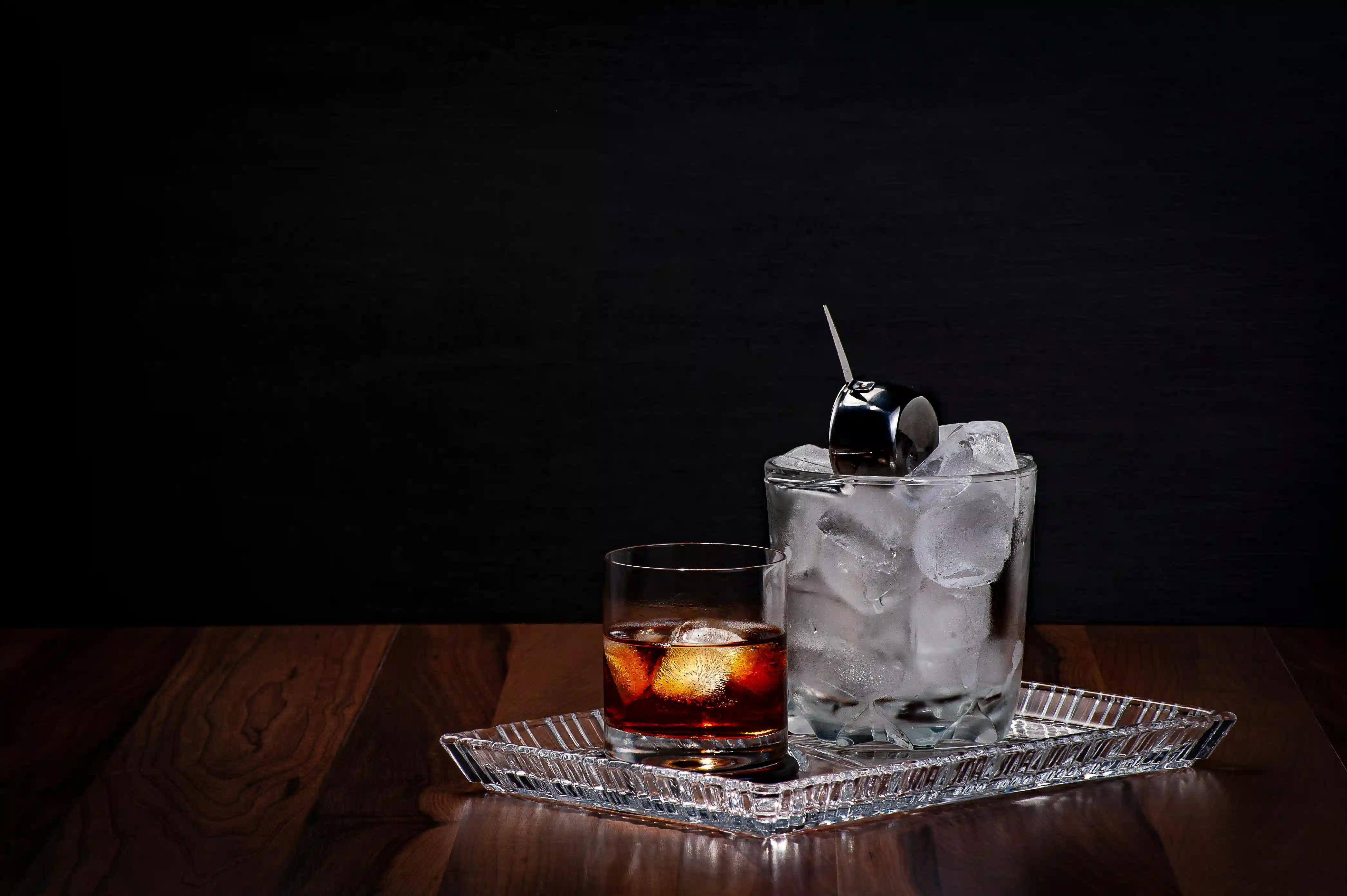 Rocks glass for whiskey and spirits
