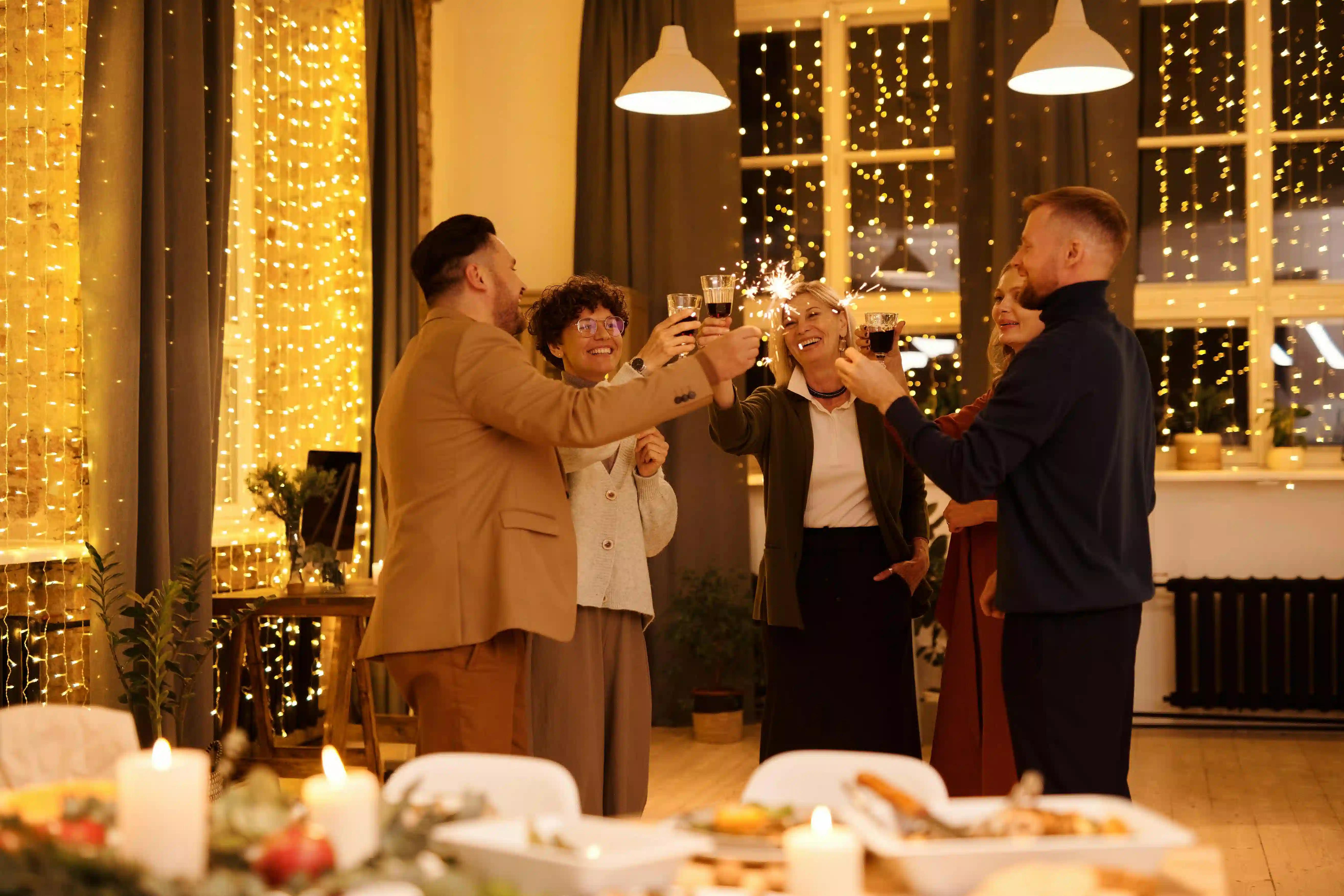 Executives at a holiday party